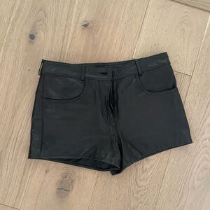 Alexander Wang black lamb skin leather shorts size 2